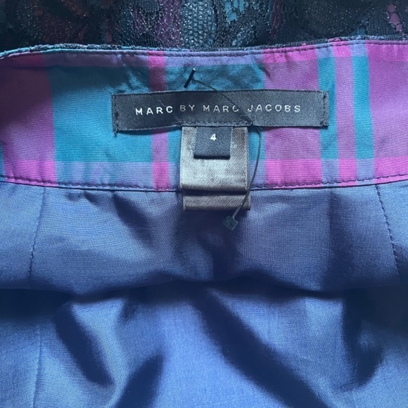 Marc by Marc Jacobs Tartan Lace Black A-line Mini Cocktail Multicolor Skirt - Picture 8 of 9